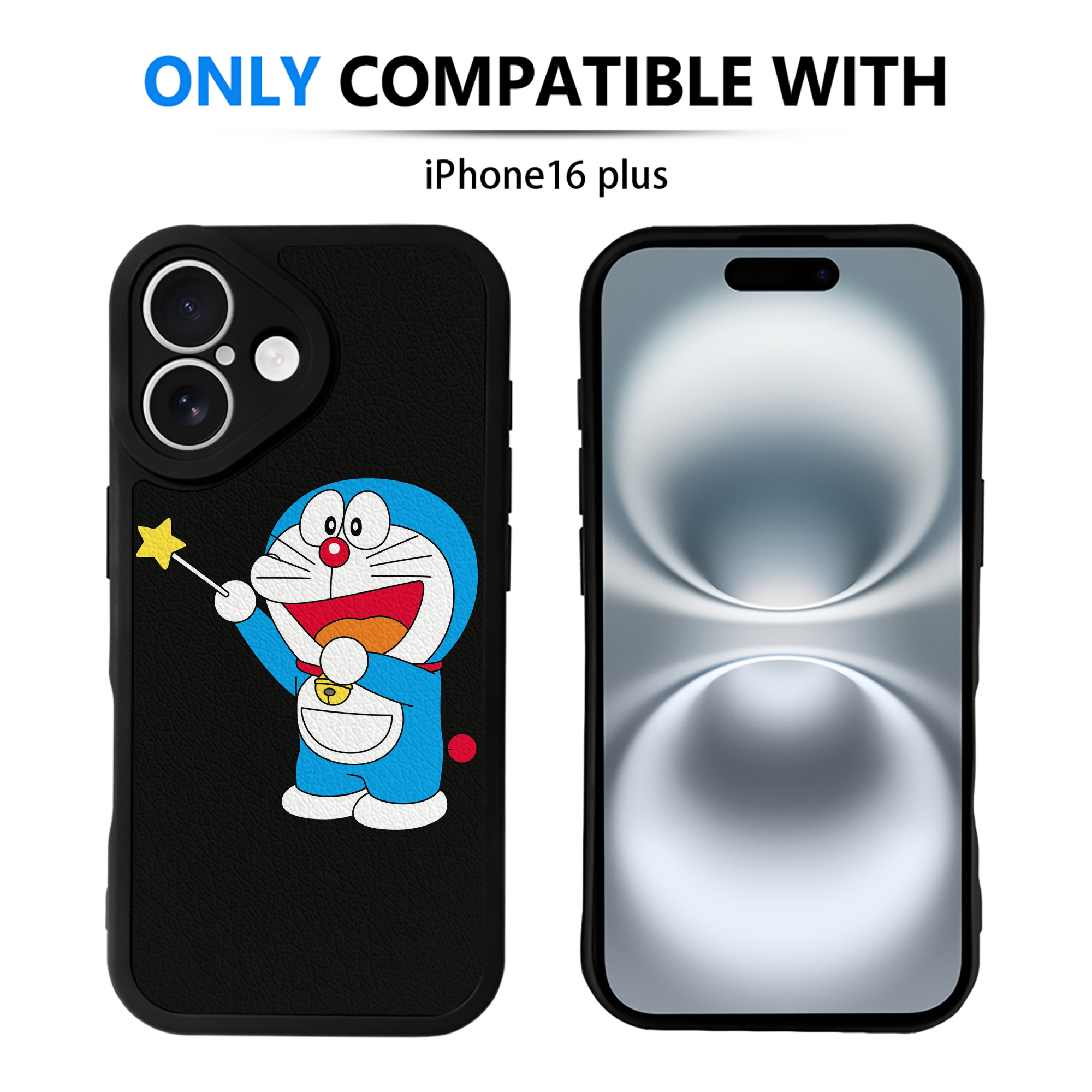 （画像用） ドラえもん Doraemon 【iPhone 16シリーズ対応】シリコンスマホケース（レザー調） 材質：シリコン